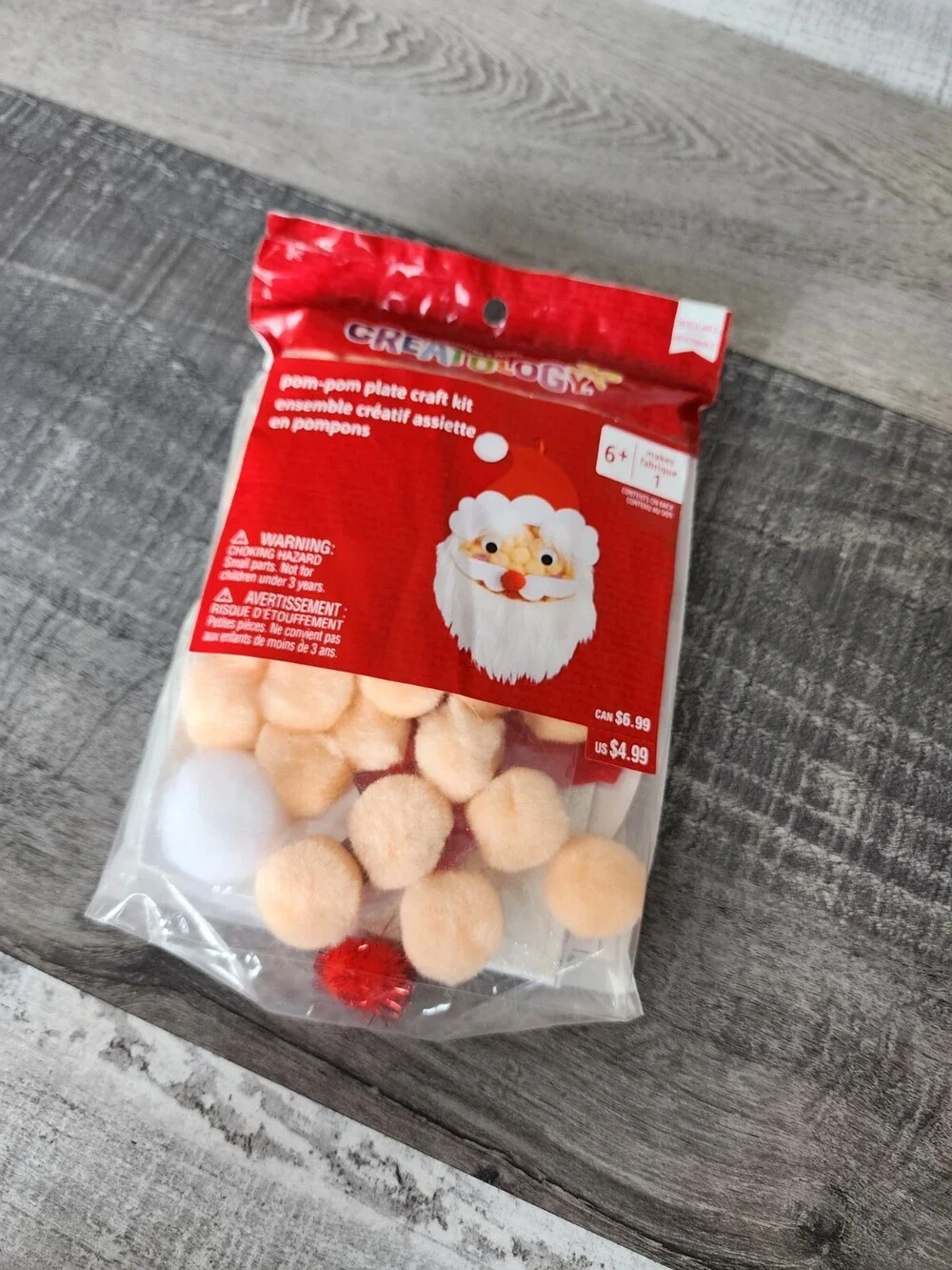 Santa Christmas Craft Kit - Creatology - Pom Pom Plate Kit - Sealed DIY NEW